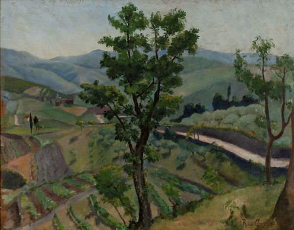 Raffaele De Grada : Paesaggio della Val di Chianti  - Asta Arte Moderna e Contemporanea - Associazione Nazionale - Case d'Asta italiane