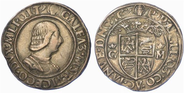 MILANO. GALEAZZO MARIA SFORZA, 1466-1476. Mezzo Testone.  - Asta Numismatica - Associazione Nazionale - Case d'Asta italiane