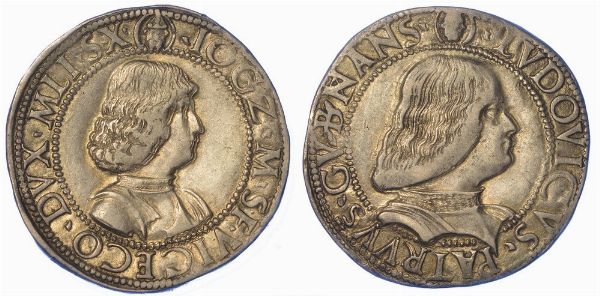 MILANO. GIAN GALEAZZO MARIA SFORZA - REGGENZA DI LUDOVICO MARIA SFORZA, 1480-1494. Testone (o Grosso da 20 Soldi).  - Asta Numismatica - Associazione Nazionale - Case d'Asta italiane