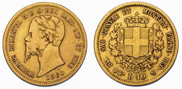 REGNO DI SARDEGNA. VITTORIO EMANUELE II DI SAVOIA, 1849-1861. 10 Lire 1860. Torino.  - Asta Numismatica - Associazione Nazionale - Case d'Asta italiane