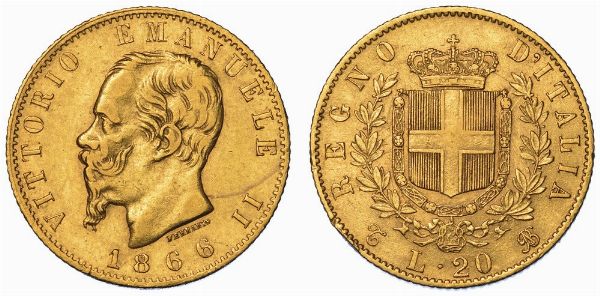 REGNO D'ITALIA. VITTORIO EMANUELE II DI SAVOIA, 1861-1878. 20 Lire 1866. Torino.  - Asta Numismatica - Associazione Nazionale - Case d'Asta italiane