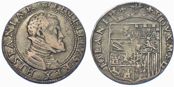 MILANO. FILIPPO II D'ASBURGO, 1556-1598. Quarto di Scudo s.d.  - Asta Numismatica - Associazione Nazionale - Case d'Asta italiane