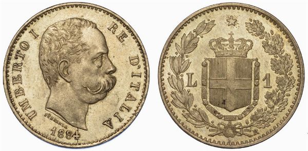 REGNO D'ITALIA. UMBERTO I di SAVOIA, 1878-1900. Lira 1884.  - Asta Numismatica - Associazione Nazionale - Case d'Asta italiane