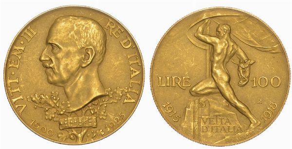 REGNO D'ITALIA. VITTORIO EMANUELE III DI SAVOIA, 1900-1946. 100 Lire 1925. Vetta dItalia.  - Asta Numismatica - Associazione Nazionale - Case d'Asta italiane