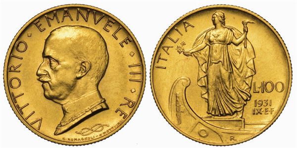 REGNO D'ITALIA. VITTORIO EMANUELE III DI SAVOIA, 1900-1946. 100 Lire 1931/A. IX. Italia su prora.  - Asta Numismatica - Associazione Nazionale - Case d'Asta italiane