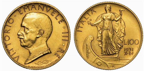 REGNO D'ITALIA. VITTORIO EMANUELE III DI SAVOIA, 1900-1946. 100 Lire 1931/A. X. Italia su prora.  - Asta Numismatica - Associazione Nazionale - Case d'Asta italiane