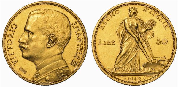 REGNO D'ITALIA. VITTORIO EMANUELE III DI SAVOIA, 1900-1946. 50 Lire 1912. Aratrice.  - Asta Numismatica - Associazione Nazionale - Case d'Asta italiane