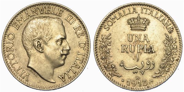 SOMALIA ITALIANA. VITTORIO EMANUELE III DI SAVOIA, 1909-1925. Rupia 1913.  - Asta Numismatica - Associazione Nazionale - Case d'Asta italiane