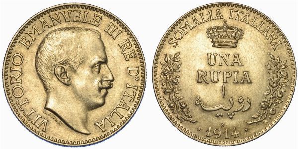 SOMALIA ITALIANA. VITTORIO EMANUELE III DI SAVOIA, 1909-1925. Rupia 1914.  - Asta Numismatica - Associazione Nazionale - Case d'Asta italiane