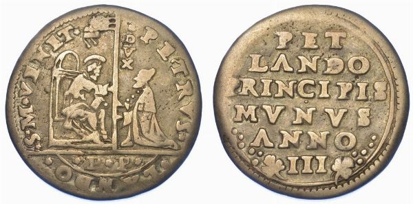 VENEZIA. PIETRO LANDO, 1539-1545. Osella in argento 1541/A.III.  - Asta Numismatica - Associazione Nazionale - Case d'Asta italiane