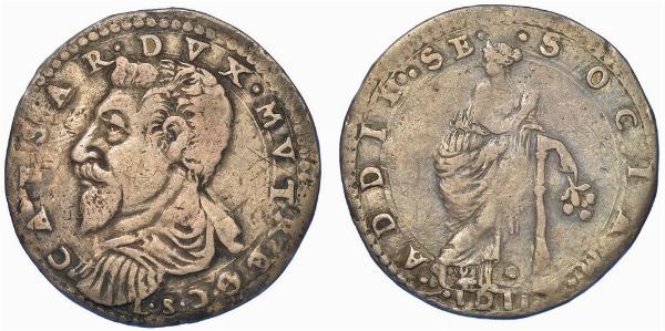 MODENA. CESARE D'ESTE,  1597-1628. Lira 1611.  - Asta Numismatica - Associazione Nazionale - Case d'Asta italiane