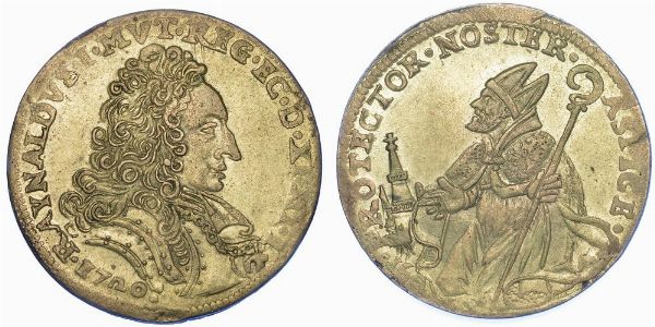 MODENA. RINALDO D'ESTE, 1694-1737. Ducato 1720.  - Asta Numismatica - Associazione Nazionale - Case d'Asta italiane