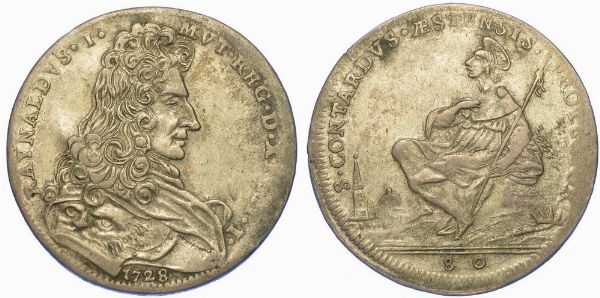 MODENA. RINALDO D'ESTE, 1694-1737. Mezzo Ducato 1728.  - Asta Numismatica - Associazione Nazionale - Case d'Asta italiane