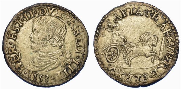 REGGIO EMILIA. ERCOLE II D'ESTE, 1534-1559. Cavallotto 1553.  - Asta Numismatica - Associazione Nazionale - Case d'Asta italiane