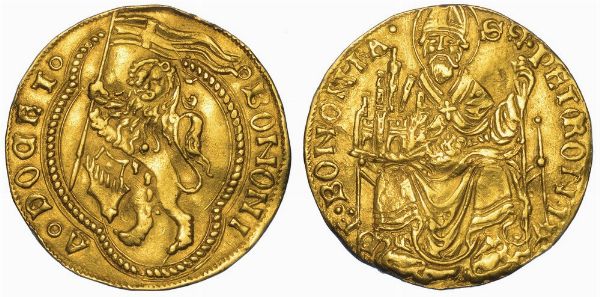 BOLOGNA. ANONIME DEI BENTIVOGLIO, 1446-1506. Doppio Bolognino d'oro.  - Asta Numismatica - Associazione Nazionale - Case d'Asta italiane