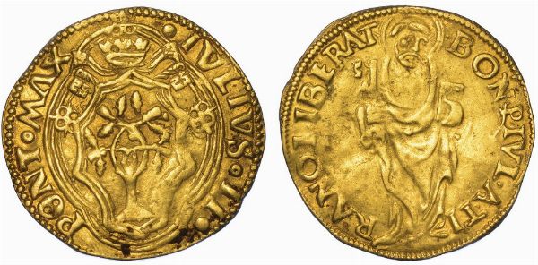 BOLOGNA. GIULIO II, 1503-1513. Ducato papale TIRANO LIBERAT.  - Asta Numismatica - Associazione Nazionale - Case d'Asta italiane