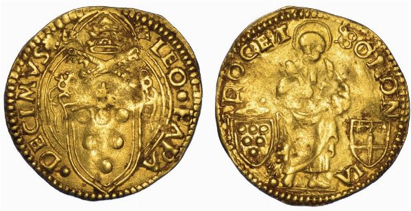 BOLOGNA. LEONE X, 1513-1521. Ducato.  - Asta Numismatica - Associazione Nazionale - Case d'Asta italiane