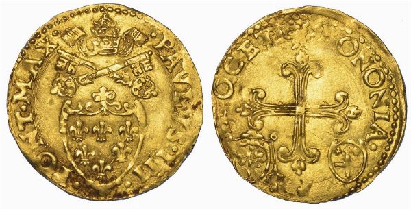 BOLOGNA. PAOLO III, 1534-1549. Scudo d'oro del sole.  - Asta Numismatica - Associazione Nazionale - Case d'Asta italiane