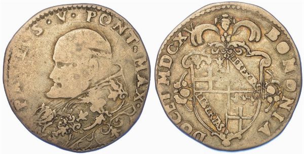 BOLOGNA. PAOLO V , 1605-1621. Testone (emissione a metro romano dal 1615).  - Asta Numismatica - Associazione Nazionale - Case d'Asta italiane