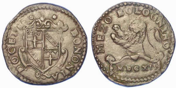 BOLOGNA. PAOLO V, 1605-1621. Mezzo bolognino 1612.  - Asta Numismatica - Associazione Nazionale - Case d'Asta italiane