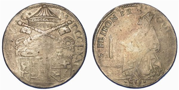 BOLOGNA. SEDE VACANTE 1774-1775. Scudo da 4 Lire o 80 Bolognini 1775.  - Asta Numismatica - Associazione Nazionale - Case d'Asta italiane