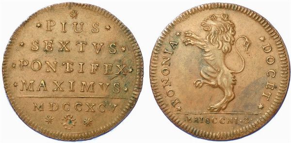 BOLOGNA. PIO VI, 1775-1799. 2 Baiocchi 1795.  - Asta Numismatica - Associazione Nazionale - Case d'Asta italiane