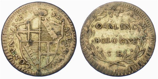 BOLOGNA. GOVERNO POPOLARE, 1796-1797. Carlino (1796).  - Asta Numismatica - Associazione Nazionale - Case d'Asta italiane