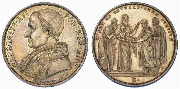 BOLOGNA. GREGORIO XVI, 1831-1846. Scudo 1831/A. I.  - Asta Numismatica - Associazione Nazionale - Case d'Asta italiane