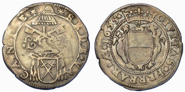 FERRARA. SEDE VACANTE 1655. Giulio 1655.  - Asta Numismatica - Associazione Nazionale - Case d'Asta italiane