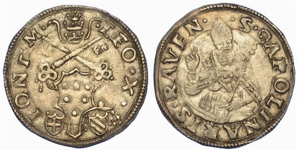 RAVENNA. LEONE X, 1513-1521. Mezzo giulio o leone.  - Asta Numismatica - Associazione Nazionale - Case d'Asta italiane