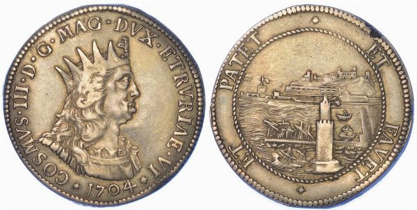 LIVORNO. COSIMO III DE' MEDICI, 1670-1723. Tollero 1704.  - Asta Numismatica - Associazione Nazionale - Case d'Asta italiane