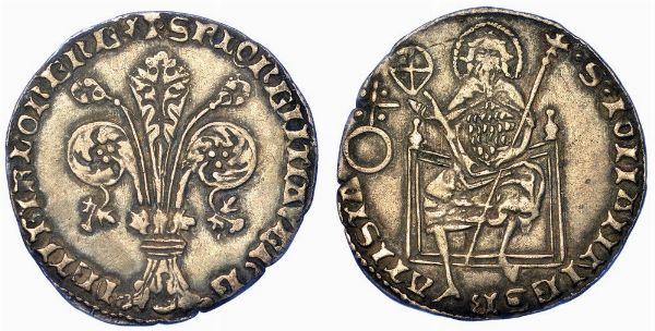 FIRENZE. REPUBBLICA, 1189-1532. Grosso guelfo da 5 Soldi e 6 Denari (stemma Davanzati), 1406, II sem.  - Asta Numismatica - Associazione Nazionale - Case d'Asta italiane