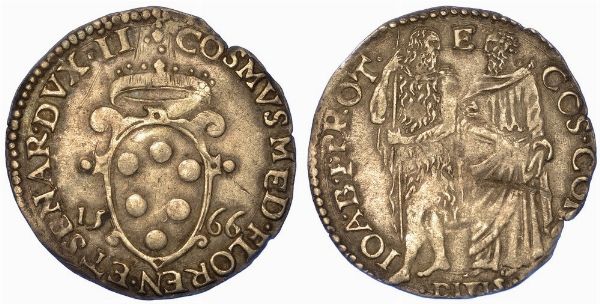 FIRENZE. COSIMO I DE' MEDICI, 1537-1574. Giulio 1566.  - Asta Numismatica - Associazione Nazionale - Case d'Asta italiane