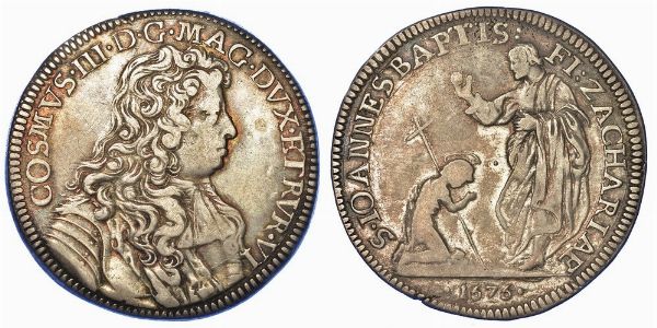 FIRENZE. COSIMO III DE' MEDICI, 1670-1723. Mezza piastra 1676.  - Asta Numismatica - Associazione Nazionale - Case d'Asta italiane