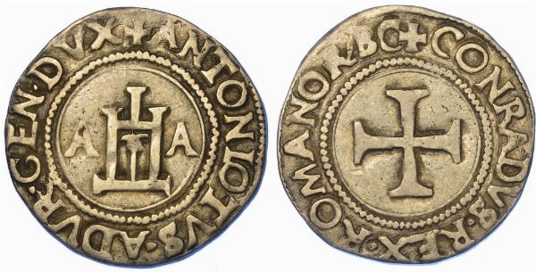 GENOVA. ANTONIOTTO ADORNO, 1522-1527. Mezzo Testone.  - Asta Numismatica - Associazione Nazionale - Case d'Asta italiane