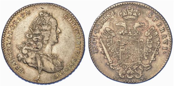 FIRENZE. FRANCESCO  II (III) DI LORENA, 1737-1765. Francescone 1748.  - Asta Numismatica - Associazione Nazionale - Case d'Asta italiane