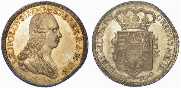 FIRENZE. PIETRO LEOPOLDO DI LORENA , 1765-1790. Mezzo Francescone 1790.  - Asta Numismatica - Associazione Nazionale - Case d'Asta italiane