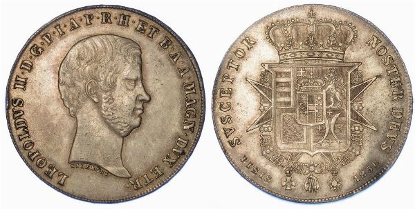 FIRENZE. LEOPOLDO II DI LORENA, 1824-1859. Francescone 1856.  - Asta Numismatica - Associazione Nazionale - Case d'Asta italiane