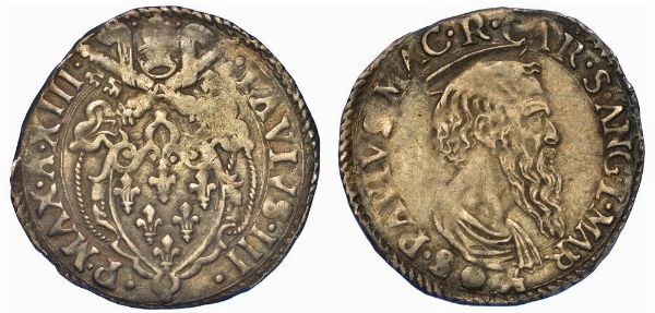 MACERATA. PAOLO III, 1534-1549. Grosso A. XIII.  - Asta Numismatica - Associazione Nazionale - Case d'Asta italiane