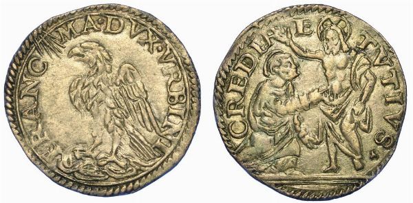 URBINO. FRANCESCO MARIA I DELLA ROVERE, 1508-1516 e 1521-1538. Due terzi di grosso.  - Asta Numismatica - Associazione Nazionale - Case d'Asta italiane