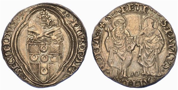 ROMA. PIO II, 1458-1464. Grosso.  - Asta Numismatica - Associazione Nazionale - Case d'Asta italiane