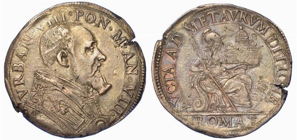 ROMA. URBANO VIII, 1623-1644. Testone A. VIII.  - Asta Numismatica - Associazione Nazionale - Case d'Asta italiane