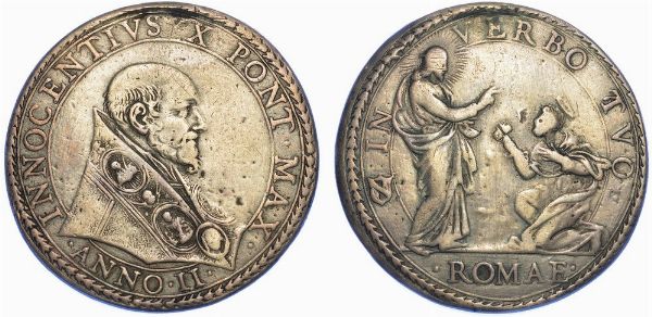 ROMA. INNOCENZO X, 1644-1655. Piastra A. II.  - Asta Numismatica - Associazione Nazionale - Case d'Asta italiane