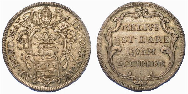 ROMA. INNOCENZO XI, 1676-1689. Testone s.d.  - Asta Numismatica - Associazione Nazionale - Case d'Asta italiane