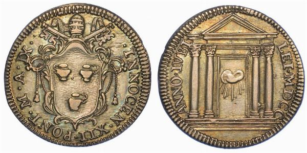 ROMA. INNOCENZO XII, 1691-1700. Giulio 1700/A. IX. Anno Santo.  - Asta Numismatica - Associazione Nazionale - Case d'Asta italiane