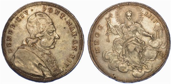 ROMA. BENEDETTO XIV, 1740-1780. Scudo 1753/A. XIV.  - Asta Numismatica - Associazione Nazionale - Case d'Asta italiane