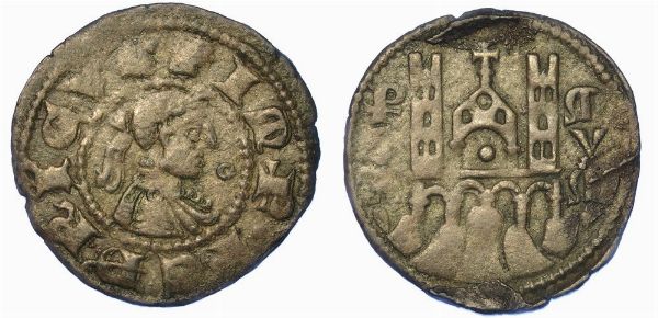 BERGAMO. COMUNE, A NOME DI FEDERICO II, 1194-1250. Denaro planeto, anni 1282-1290.  - Asta Numismatica - Associazione Nazionale - Case d'Asta italiane