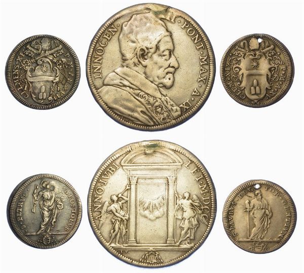 ROMA - XVII/XVIII SECOLO. Lotto di tre monete.  - Asta Numismatica - Associazione Nazionale - Case d'Asta italiane