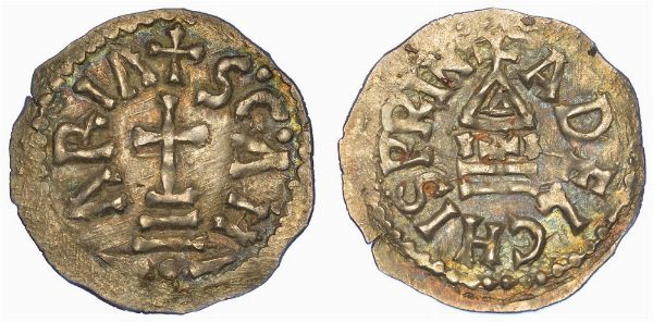 BENEVENTO. ADELCHI (PRINCIPE), 853-878. Denaro.  - Asta Numismatica - Associazione Nazionale - Case d'Asta italiane