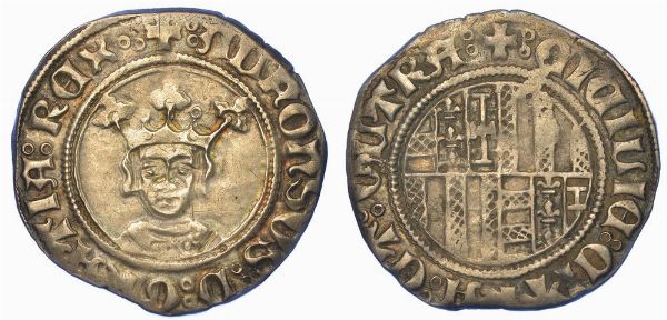 NAPOLI. ALFONSO I D'ARAGONA, 1442-1458. Reale o Grossone.  - Asta Numismatica - Associazione Nazionale - Case d'Asta italiane